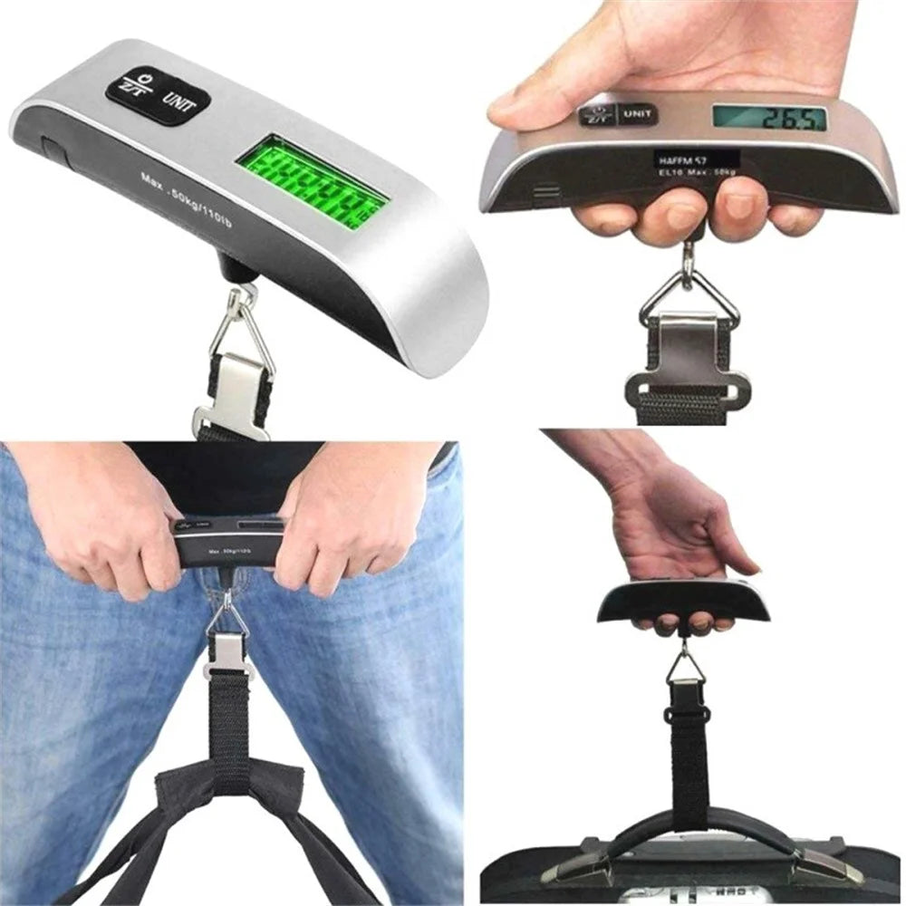 50kg Electronic Luggage Hanging Suitcase Travel Weighs Baggage Bag Weight Balance Tool Portable Scale Digital LCD Display